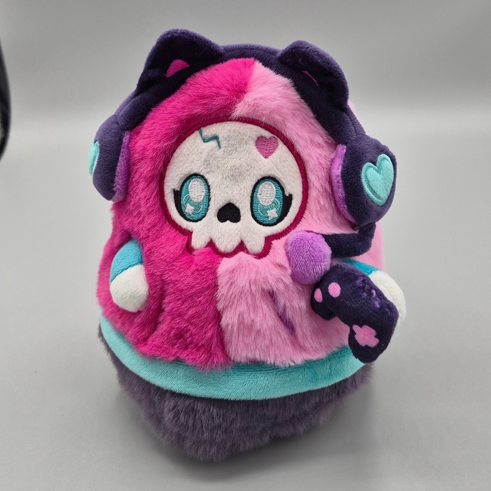 Squishable Mini Gamer Skull Plush Pink Purple Gaming Headset Controller 7 Inch